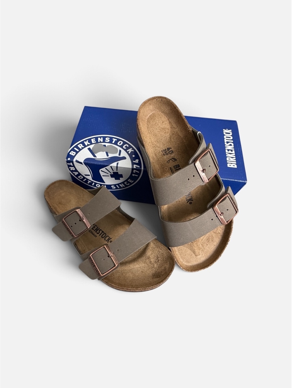 Birkenstock Arizona Stone Two-Strap Sandals Size 40 Unisex